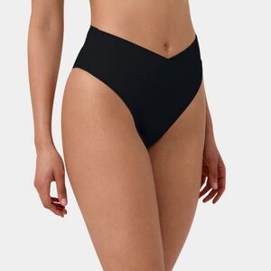 Halara crossover high waisted bikini bottom size L